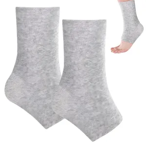 1 pair Bamboos Anti Fatigue Socks,Compression Bamboo Foot Sleeves,Soft Compression Bamboo Socks,for Arch Support,Swelling of Feet and Ankles (Gray)