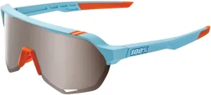 100% S2 Sport Performance Cycling Sunglasses (Soft Tact Black - HiPER Crimson Silver Mirror Lens)