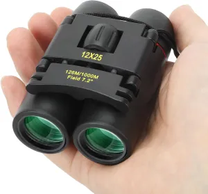 12x25 Small Binoculars Compact Adults,BK7-D Prism,Mini Kids Binoculars Boys for Bird Watching,Concert Theater Opera