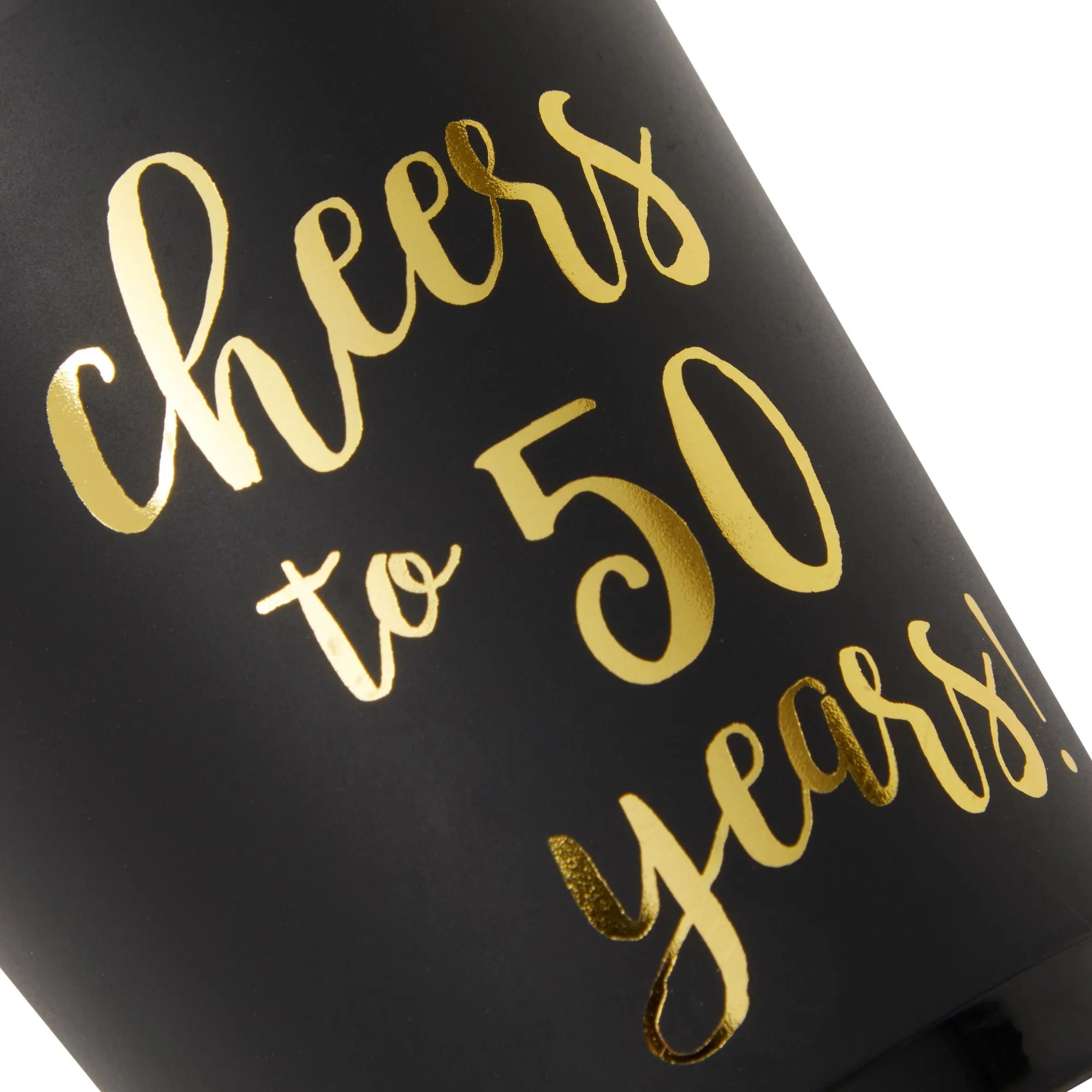 16 Pack Cheers to 50 Years Plastic Party Cups - 50th Birthday Decorations for Men and Women, Anniversaries (Black, 16 oz)