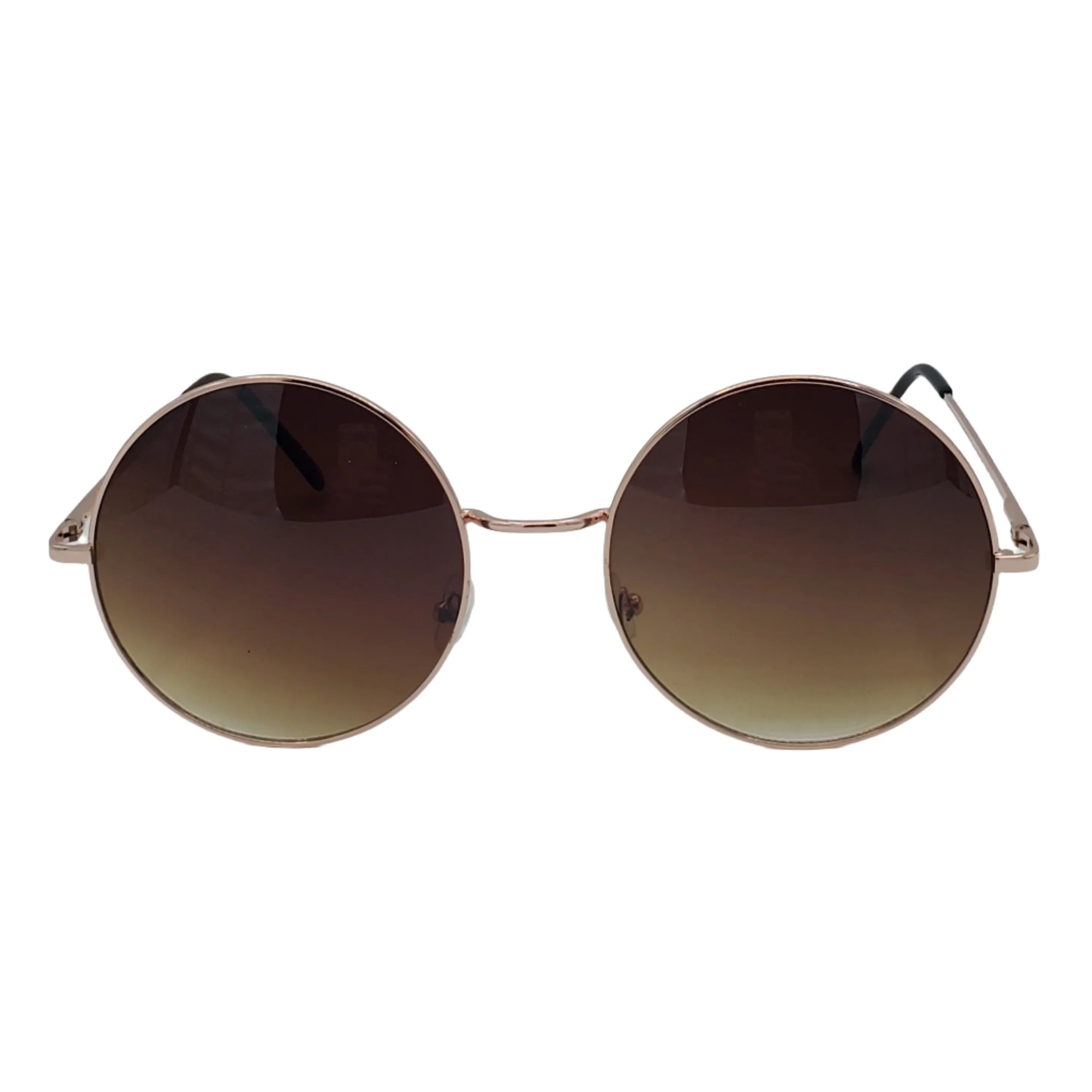 2 1/2” Round Gold Metal Frame Sunglasses