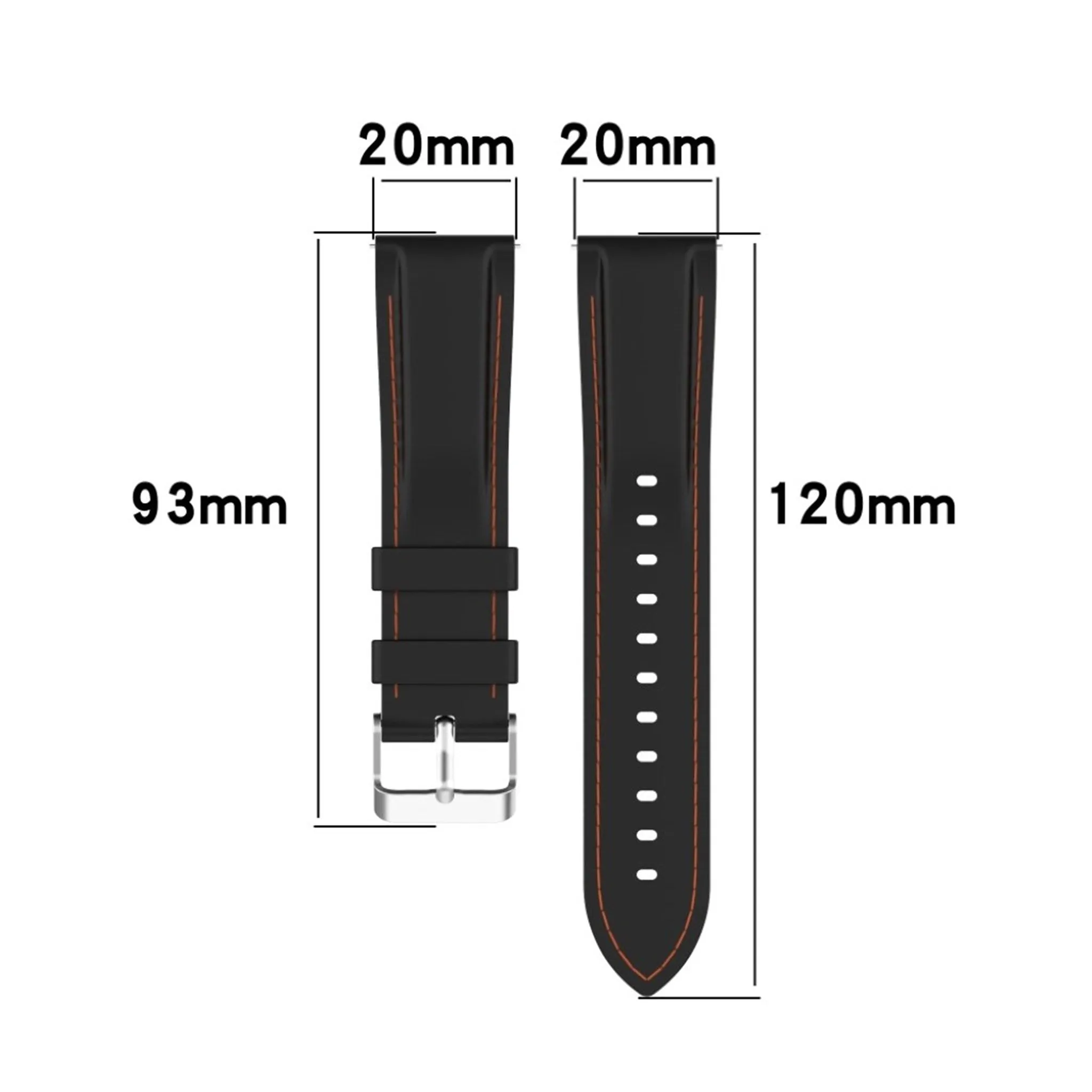 20mm Universal unique silicone watch band - Light Pink