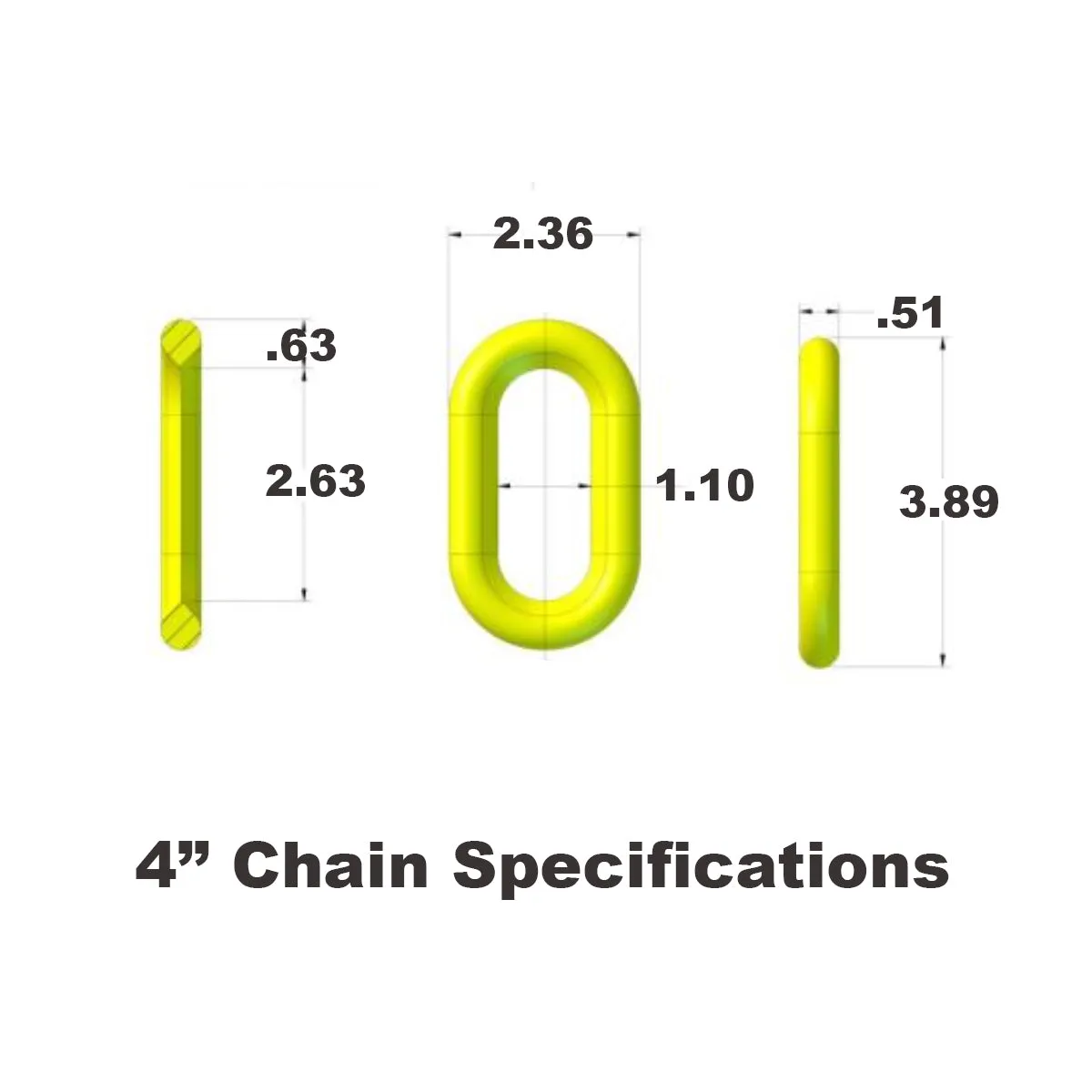 4.0 in. Heavy Duty Plastic Chain - Standard Colors