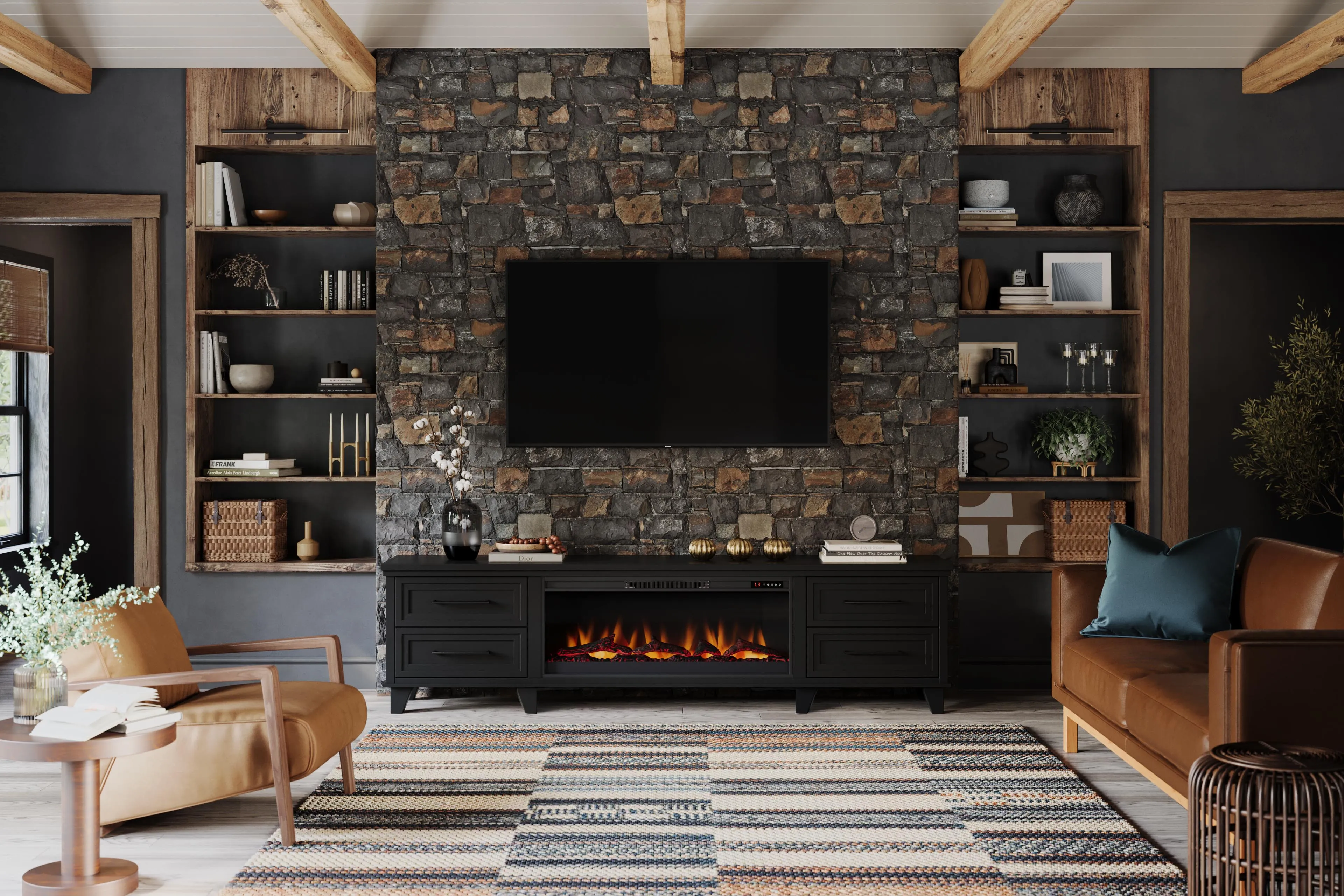 95" Sonoma Fireplace TV Stand