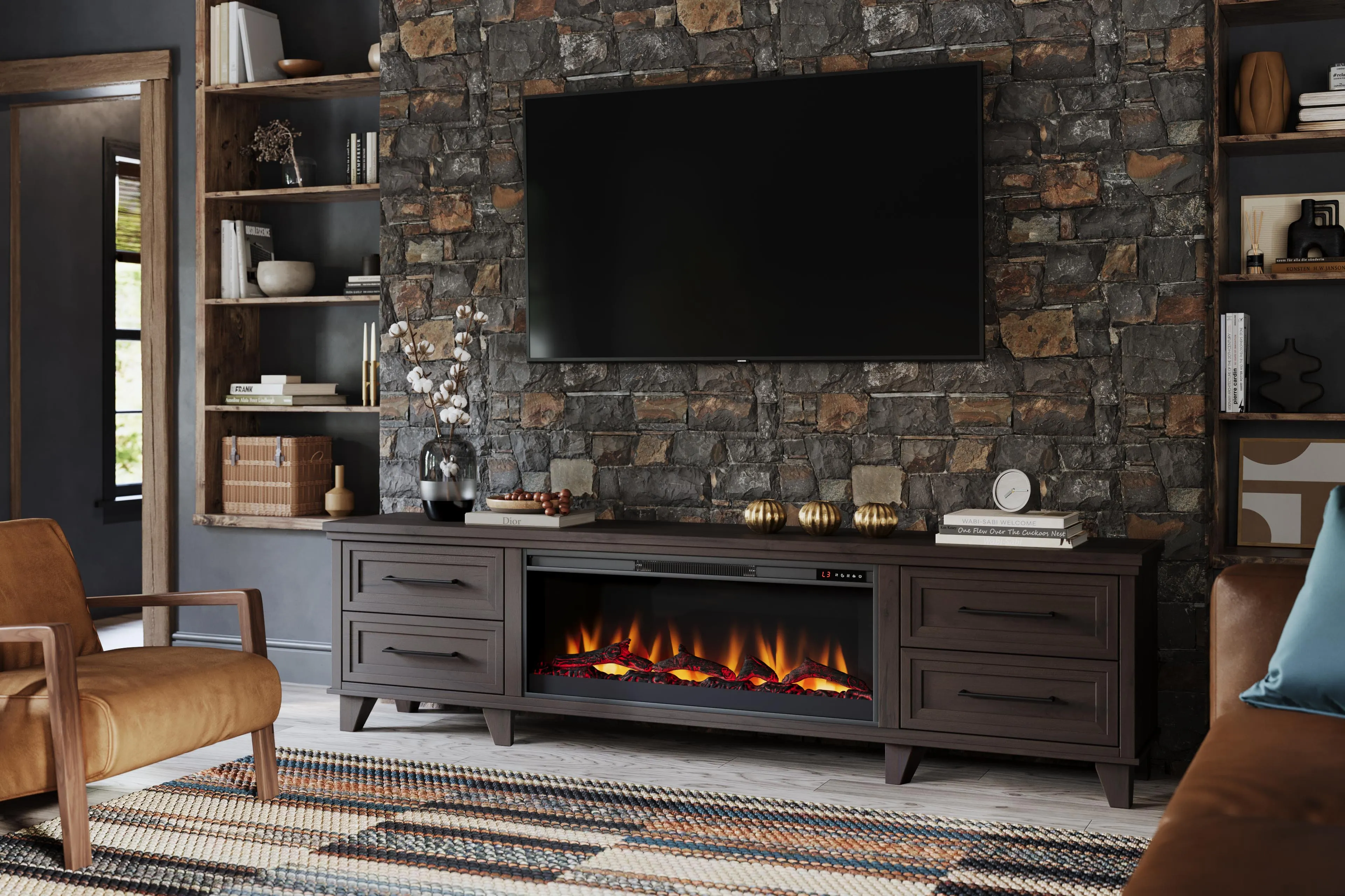95" Sonoma Fireplace TV Stand