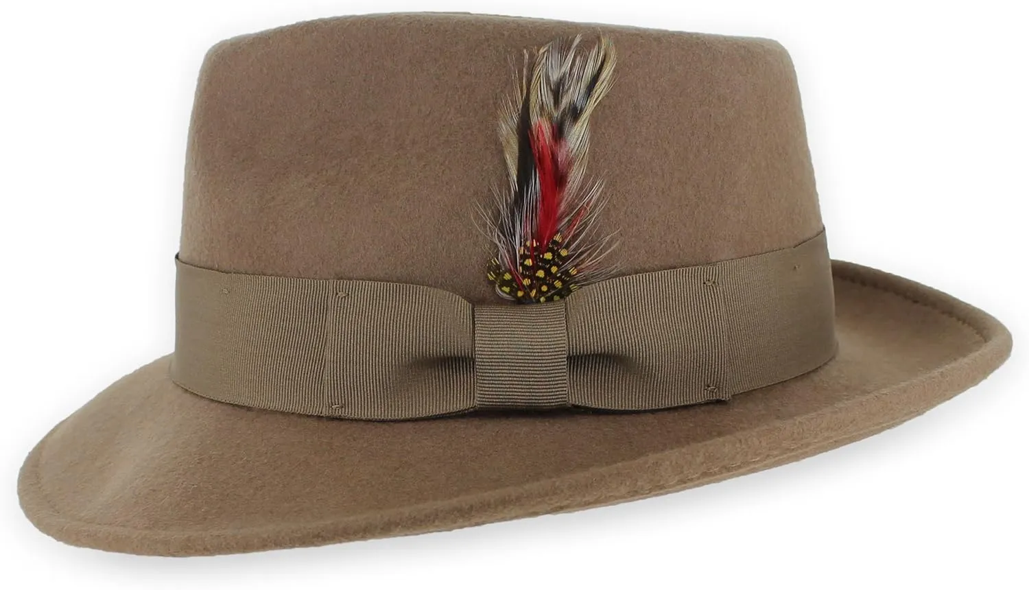 Belfry Gangster 100% Wool Stain Resistant Crushable Dress Fedora in Black Grey Navy Brown Pecan