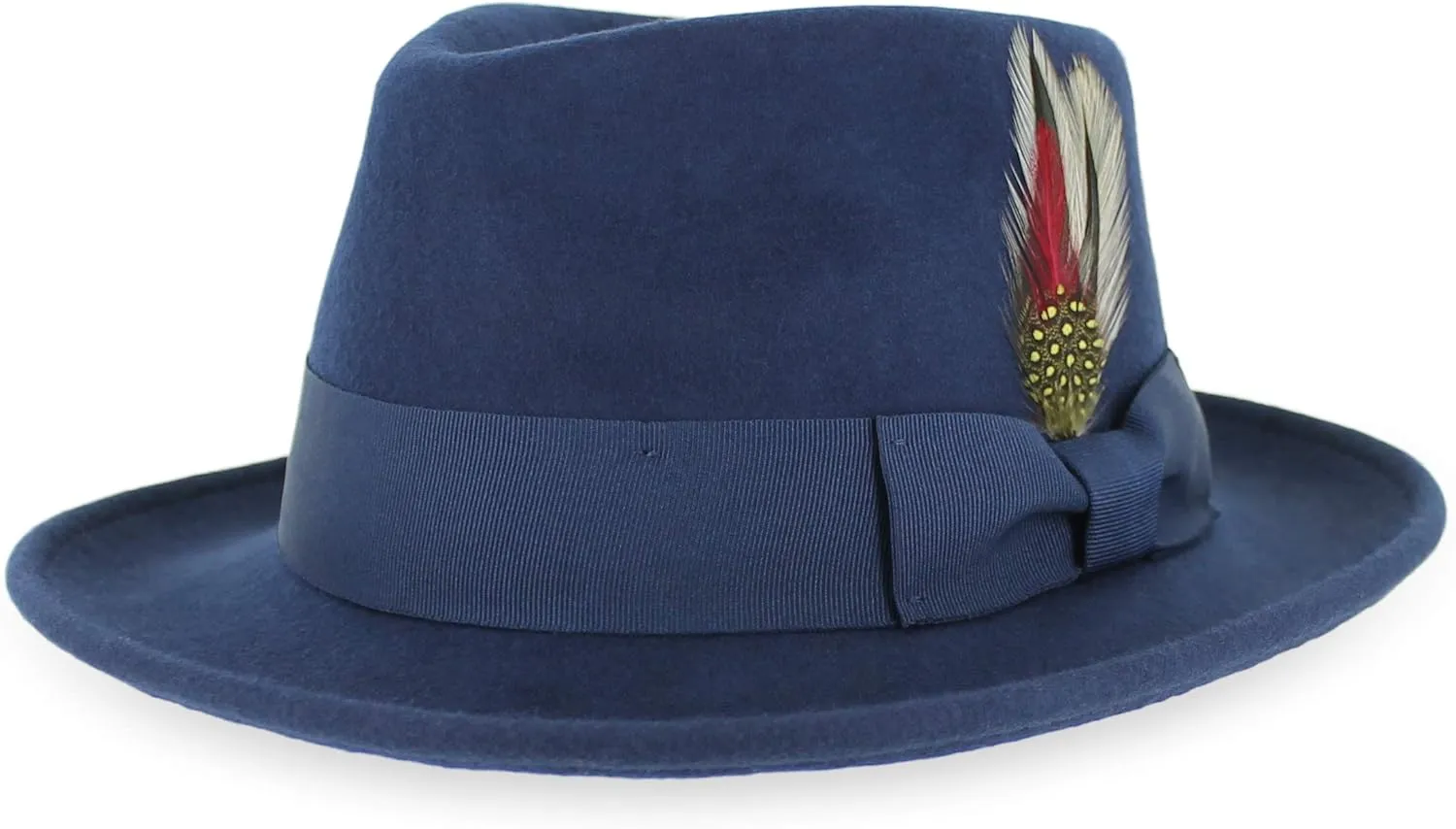 Belfry Gangster 100% Wool Stain Resistant Crushable Dress Fedora in Black Grey Navy Brown Pecan
