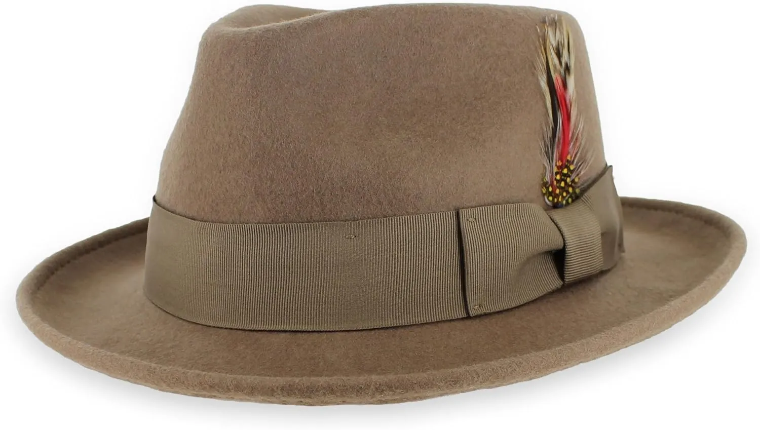Belfry Gangster 100% Wool Stain Resistant Crushable Dress Fedora in Black Grey Navy Brown Pecan
