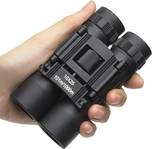 Binoculars 10x25 Compact Binoculars,Mini Lightweight Binoculars Foldable for Opera Concert, Travel, Hiking, Bird Watching, Observing Outdoor Scenery, Hunting, Climbing