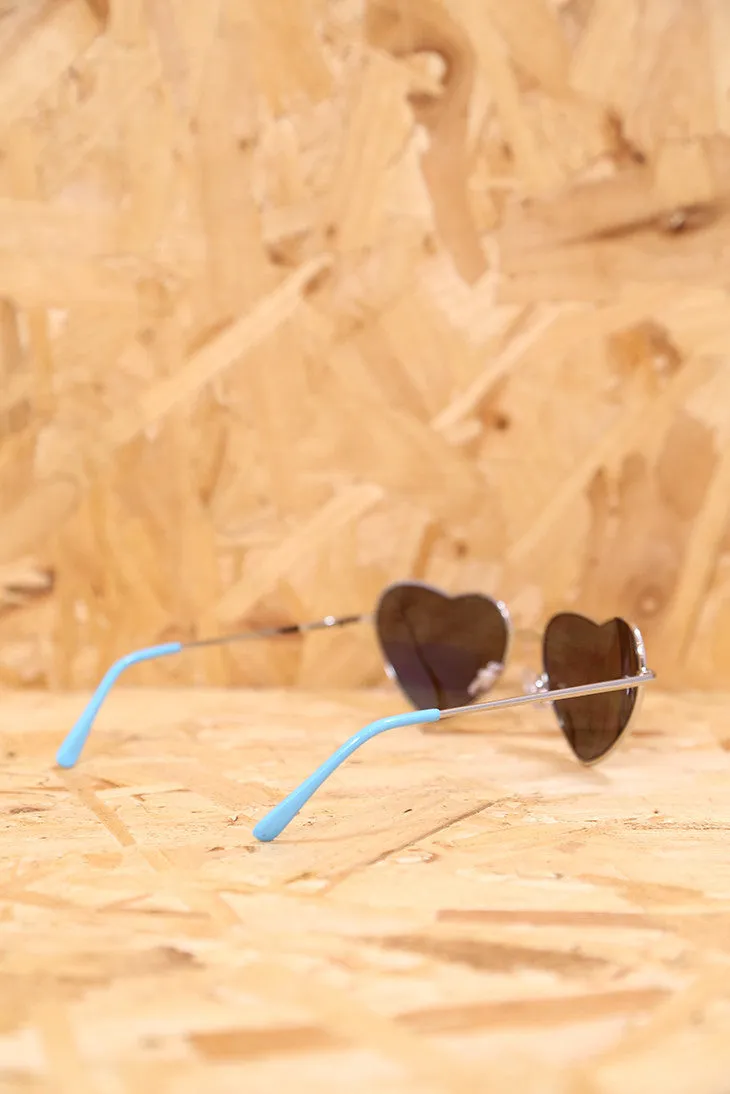 Blue Heart Shape Sunglasses