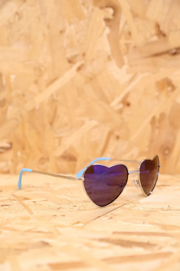 Blue Heart Shape Sunglasses