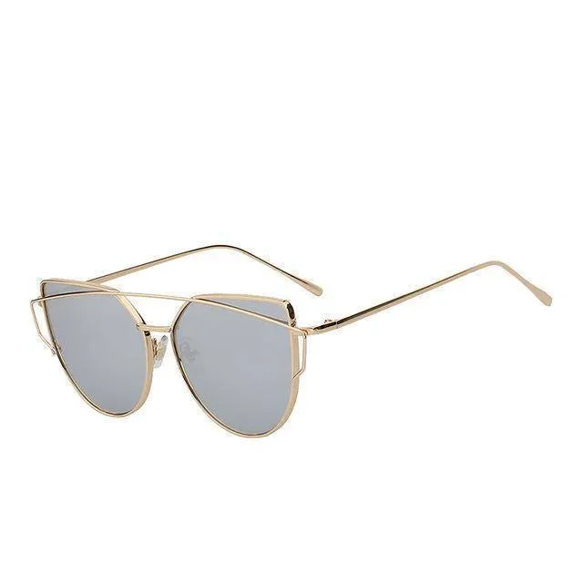 Cat Eye Mirror Shades Sunglasses