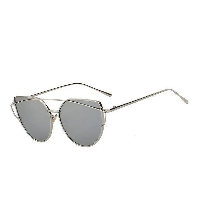 Cat Eye Mirror Shades Sunglasses