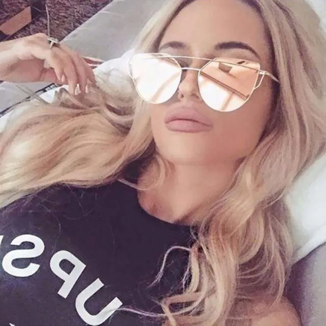 Cat Eye Mirror Shades Sunglasses