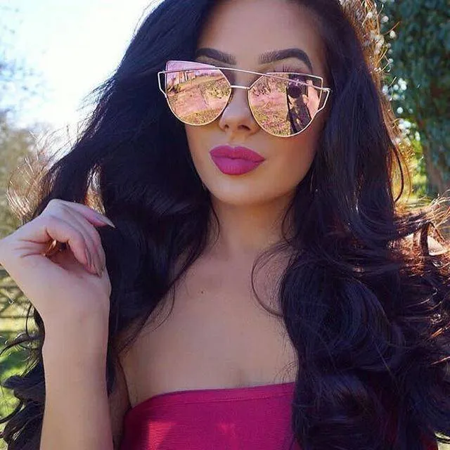 Cat Eye Mirror Shades Sunglasses