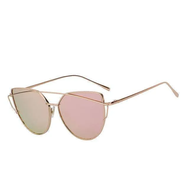 Cat Eye Mirror Shades Sunglasses