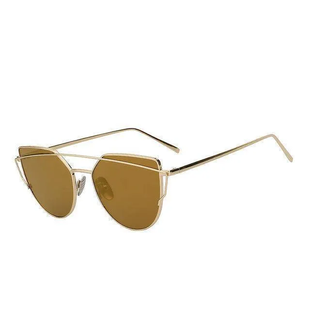 Cat Eye Mirror Shades Sunglasses