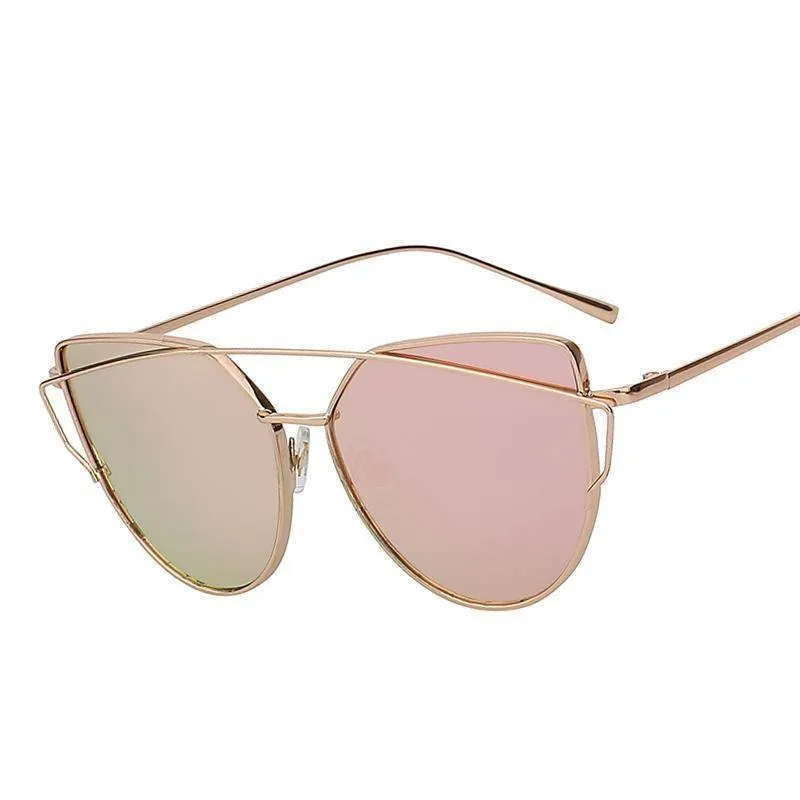 Cat Eye Mirror Shades Sunglasses