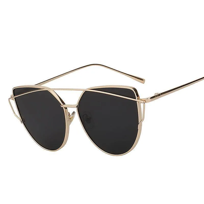 Cat Eye Mirror Shades Sunglasses