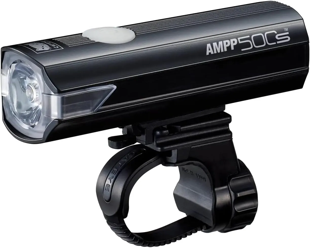 CATEYE AMPP USB Rechargeable Bike Light  High Visibility Super Bright OptiCube Headlight for Commuters, Road Cyclists & Mountain Bikers, Day & Night Riding Modes, IPX4 Waterproof, Tough & Durable