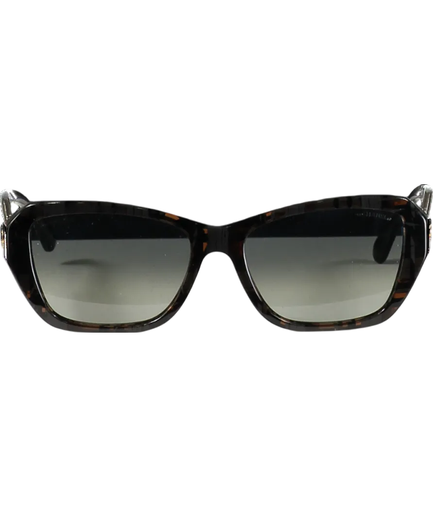 Chanel Black/Gradient Grey Polarised Rectangular Butterfly Sunglasses 0CH5516