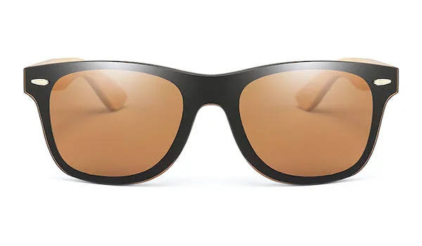 Classy Men Brown Bamboo Wood Sunglasses