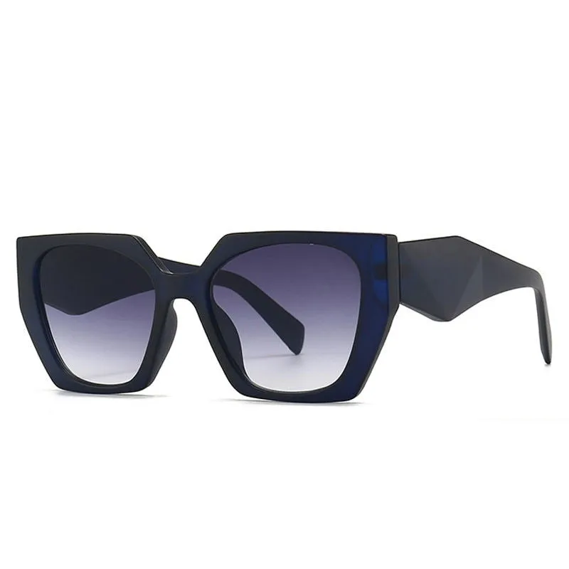 Colorful Retro Polygon Cat Eye Frame Designer Sunglasses