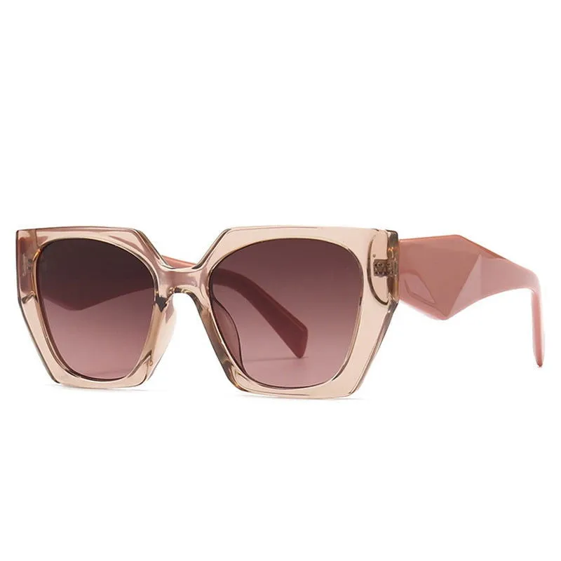 Colorful Retro Polygon Cat Eye Frame Designer Sunglasses