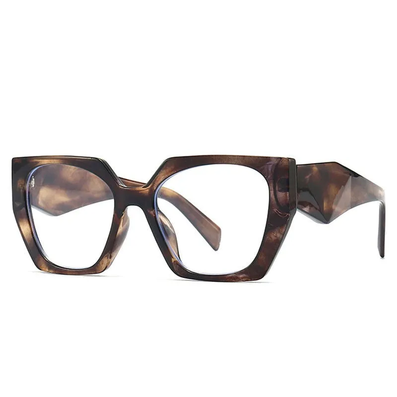 Colorful Retro Polygon Cat Eye Frame Designer Sunglasses