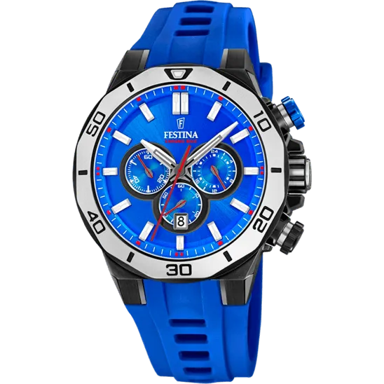Festina Chrono Sport Rubber Chronograph Mens Watch I Model F20450/7 Quartz Movement