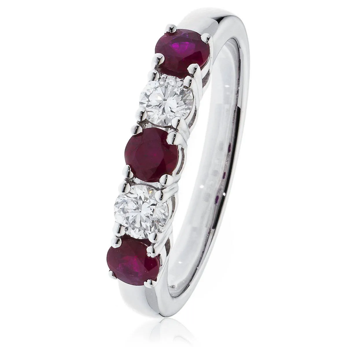 Five Stone Diamond and Ruby Ring
