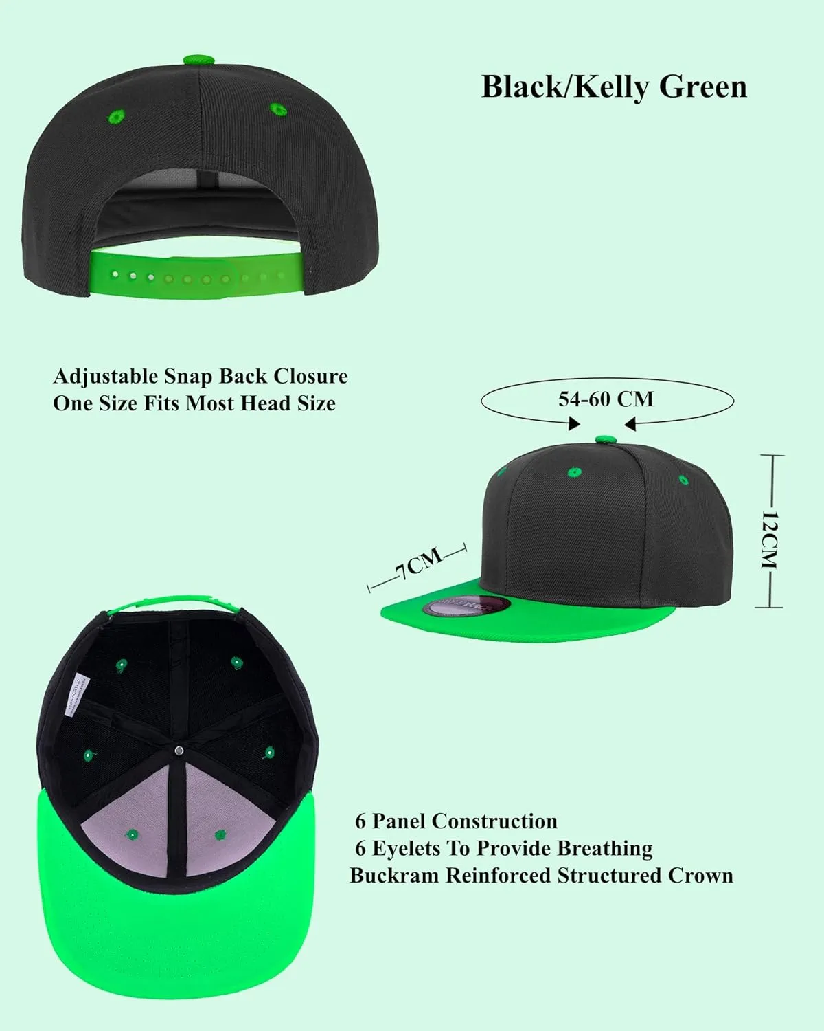 Gelante Plain Blank Flat Brim Adjustable Snapback Baseball Caps Wholesale LOT 12 Pack