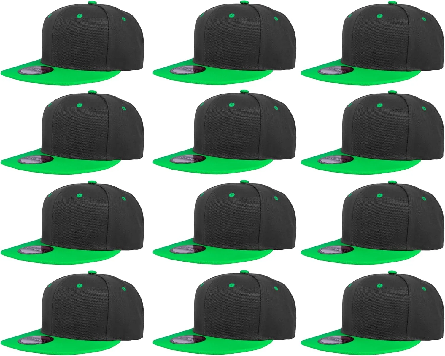 Gelante Plain Blank Flat Brim Adjustable Snapback Baseball Caps Wholesale LOT 12 Pack