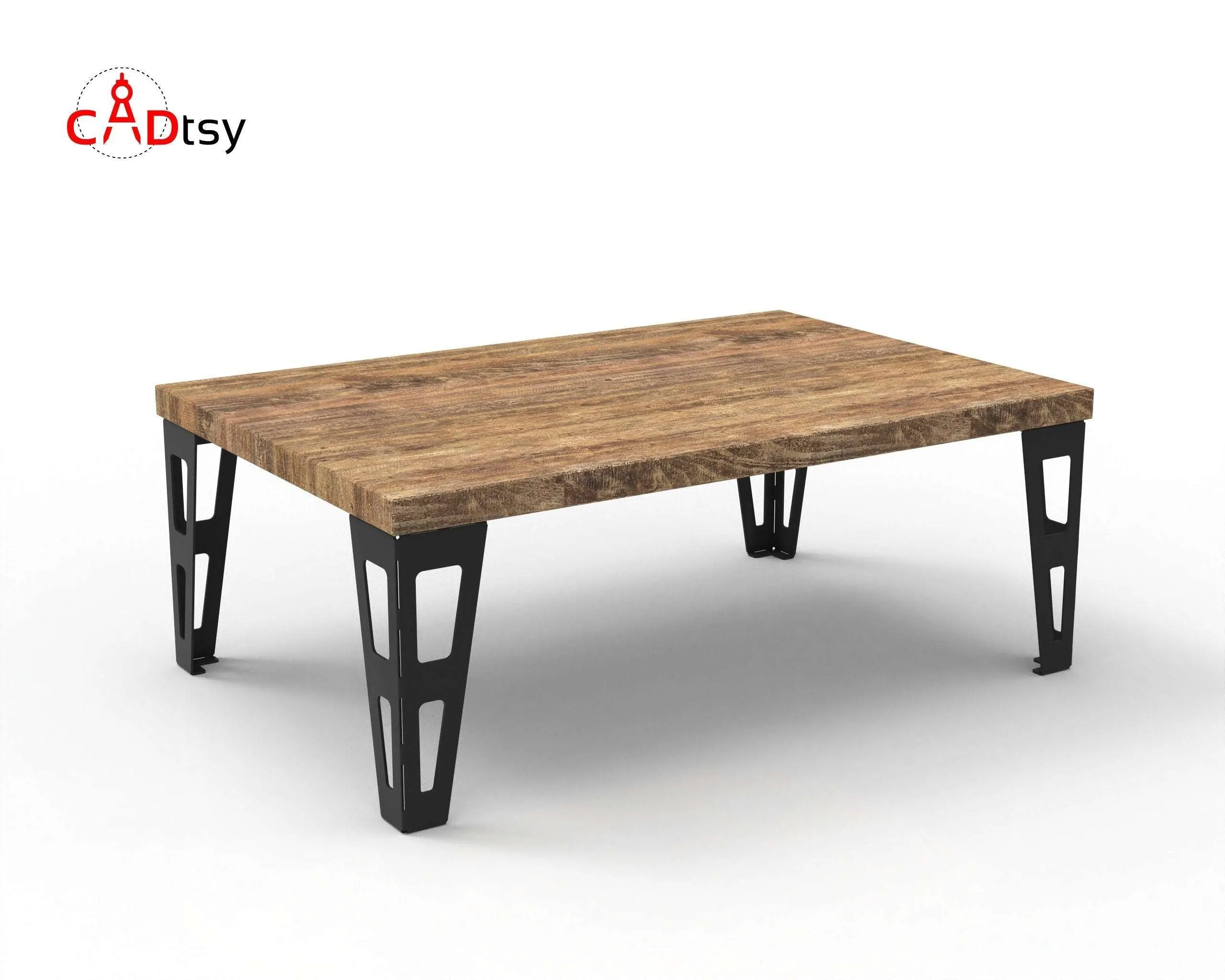 Industrial Coffee Table Leg DXF/SVG Files - CNC Plasma/Laser Cutting, 305/510 mm Heights