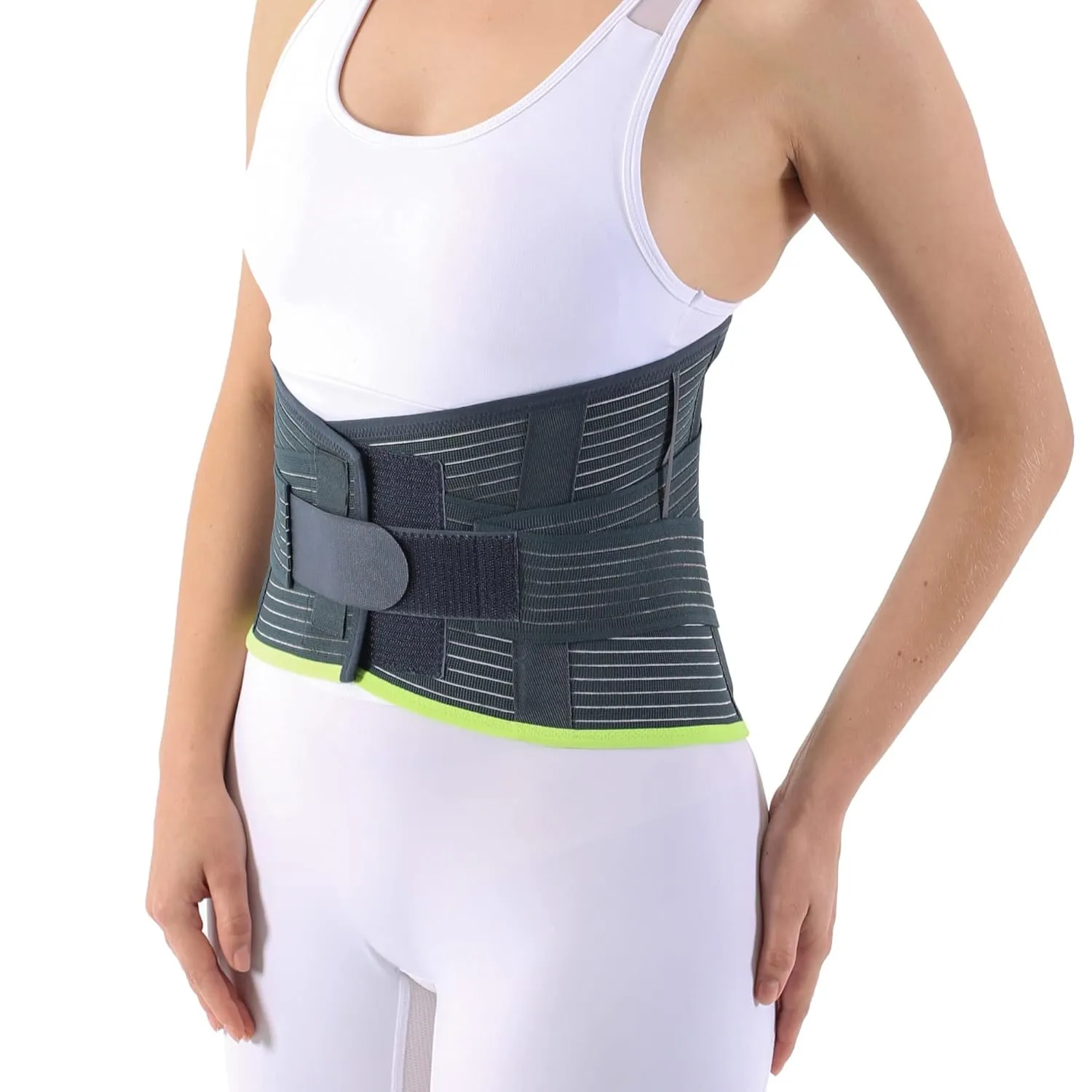 invera Lower Back Support Brace, Lumbar Support Belt for Men and Women (Navy Blue)