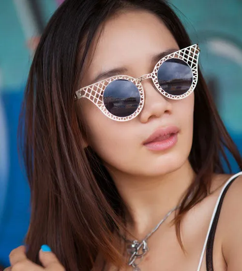 JOT Gold Cat-Eye Sunglasses