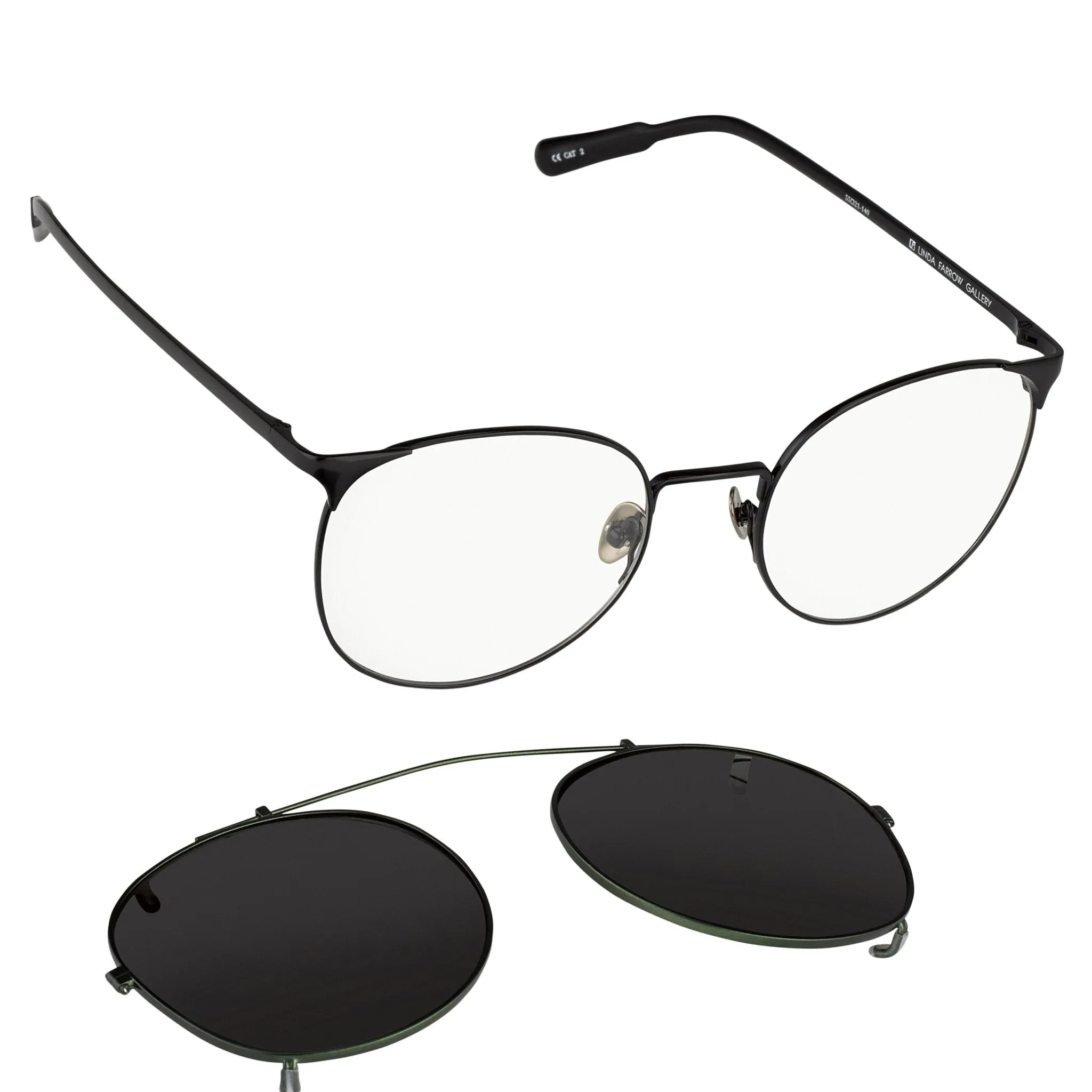 Kris Van Assche Sunglasses Round Shiny Black and Green KVA69C4SUN