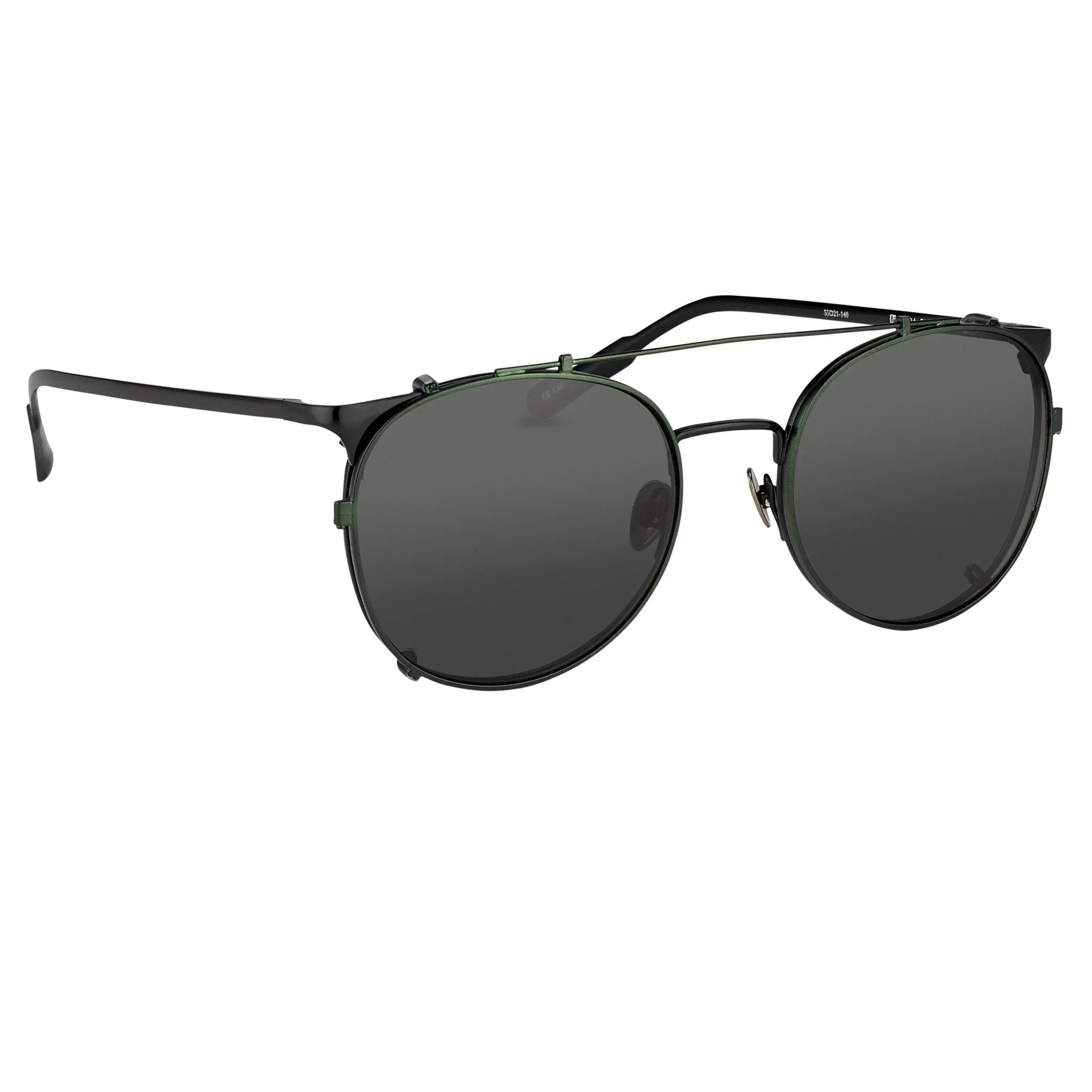 Kris Van Assche Sunglasses Round Shiny Black and Green KVA69C4SUN