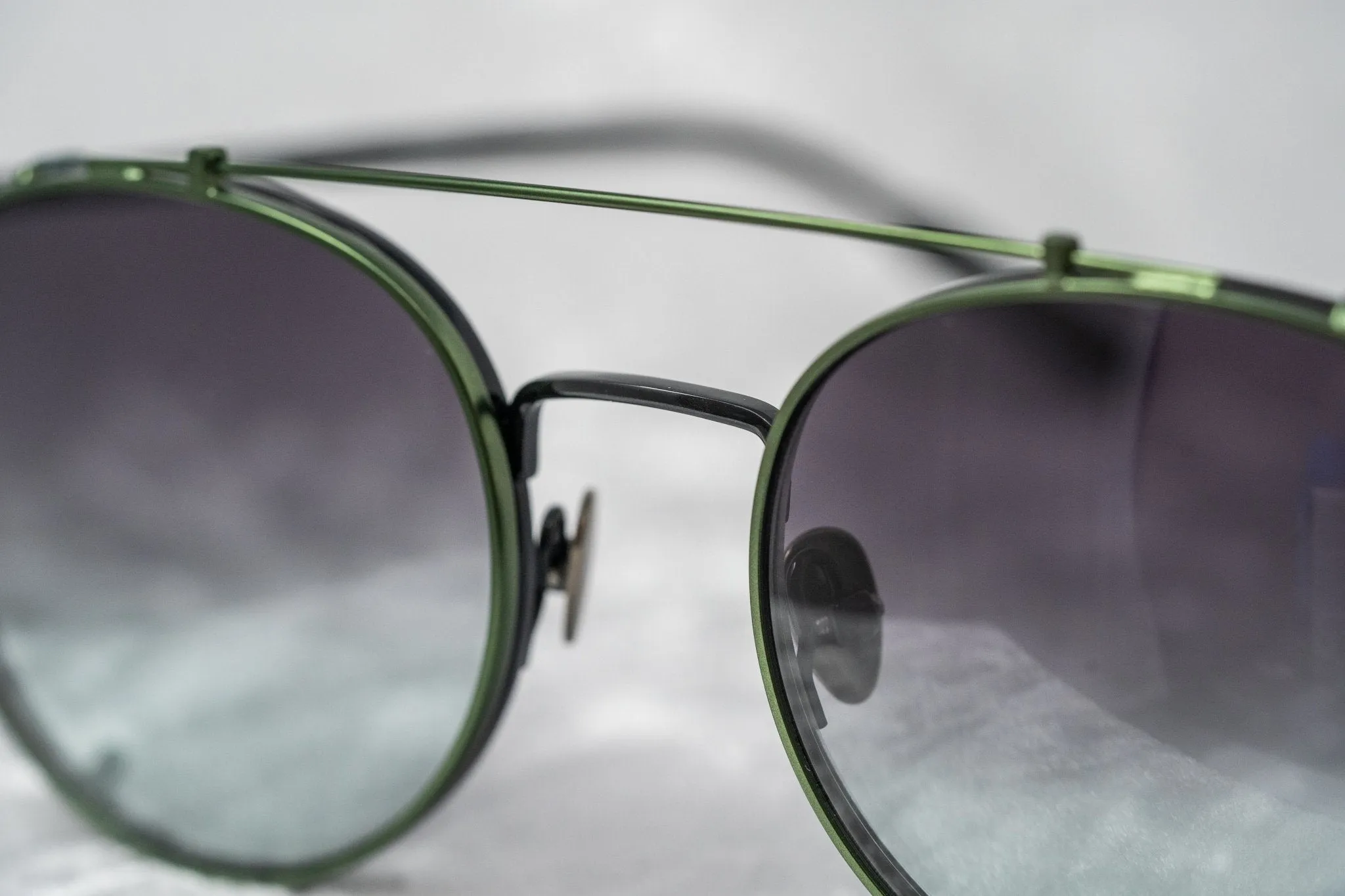 Kris Van Assche Sunglasses Round Shiny Black and Green KVA69C4SUN