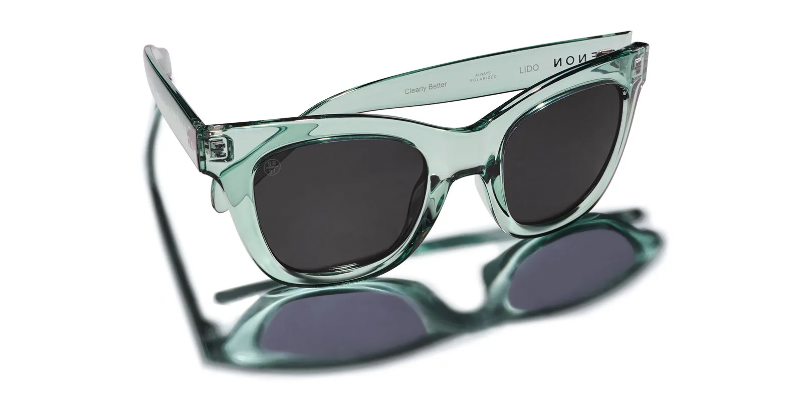 Lido Polarized Sunglasses - Sea Glass Green / Grey 12