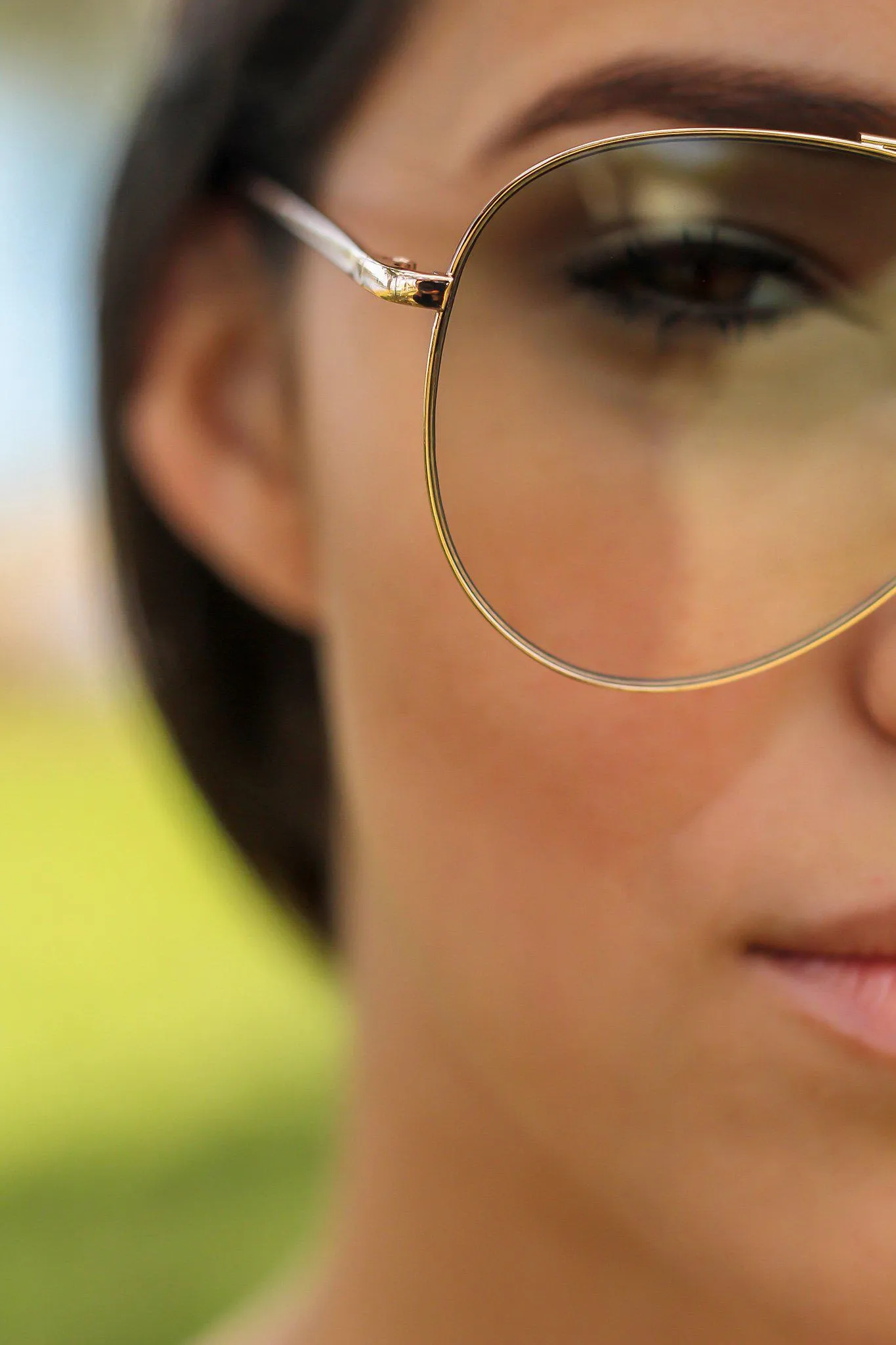 Light Green Aviators with Gold Frame