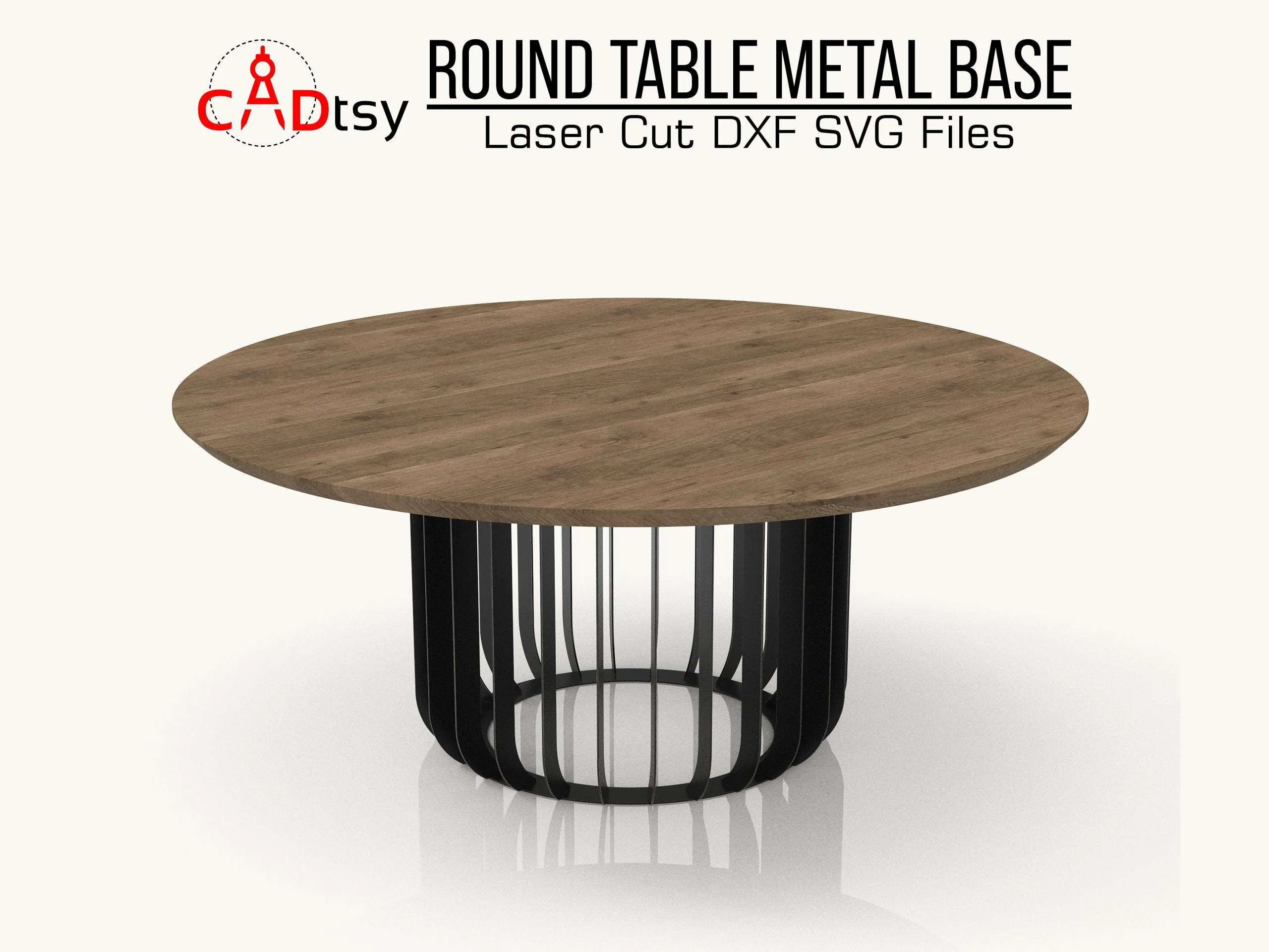 Metal Round Table Base DXF/SVG - CNC Laser/Plasma, Industrial, 710mm Height