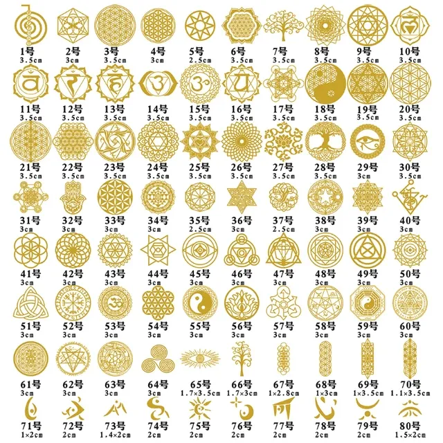 Metal Stickers of ancient Symbols