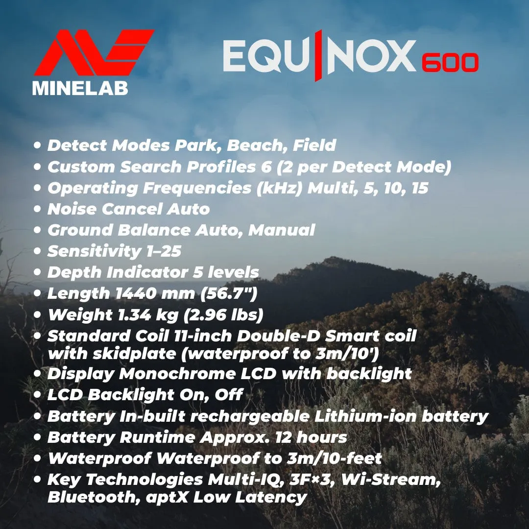 Minelab EQUINOX 600 Multi-Purpose Metal Detector (3720-0001)