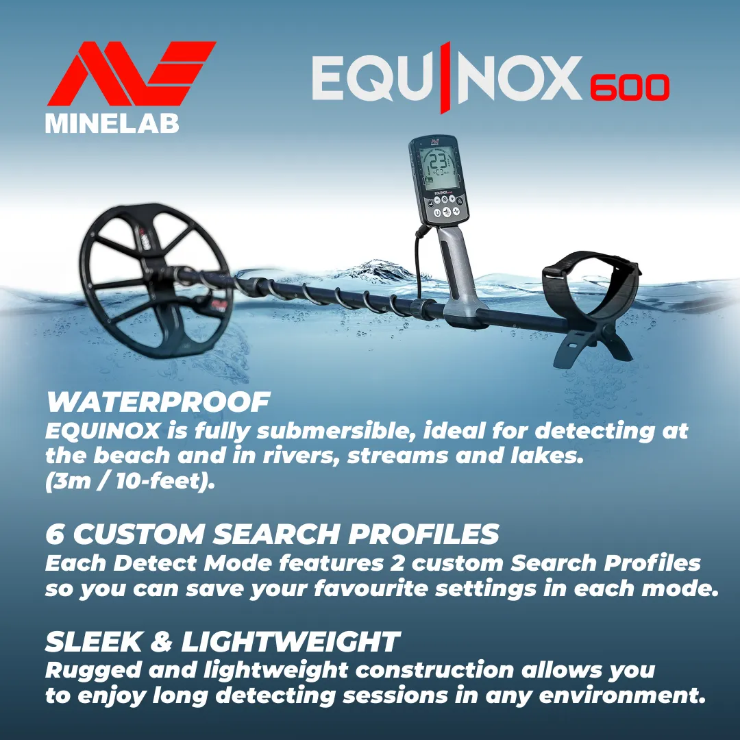 Minelab EQUINOX 600 Multi-Purpose Metal Detector (3720-0001)