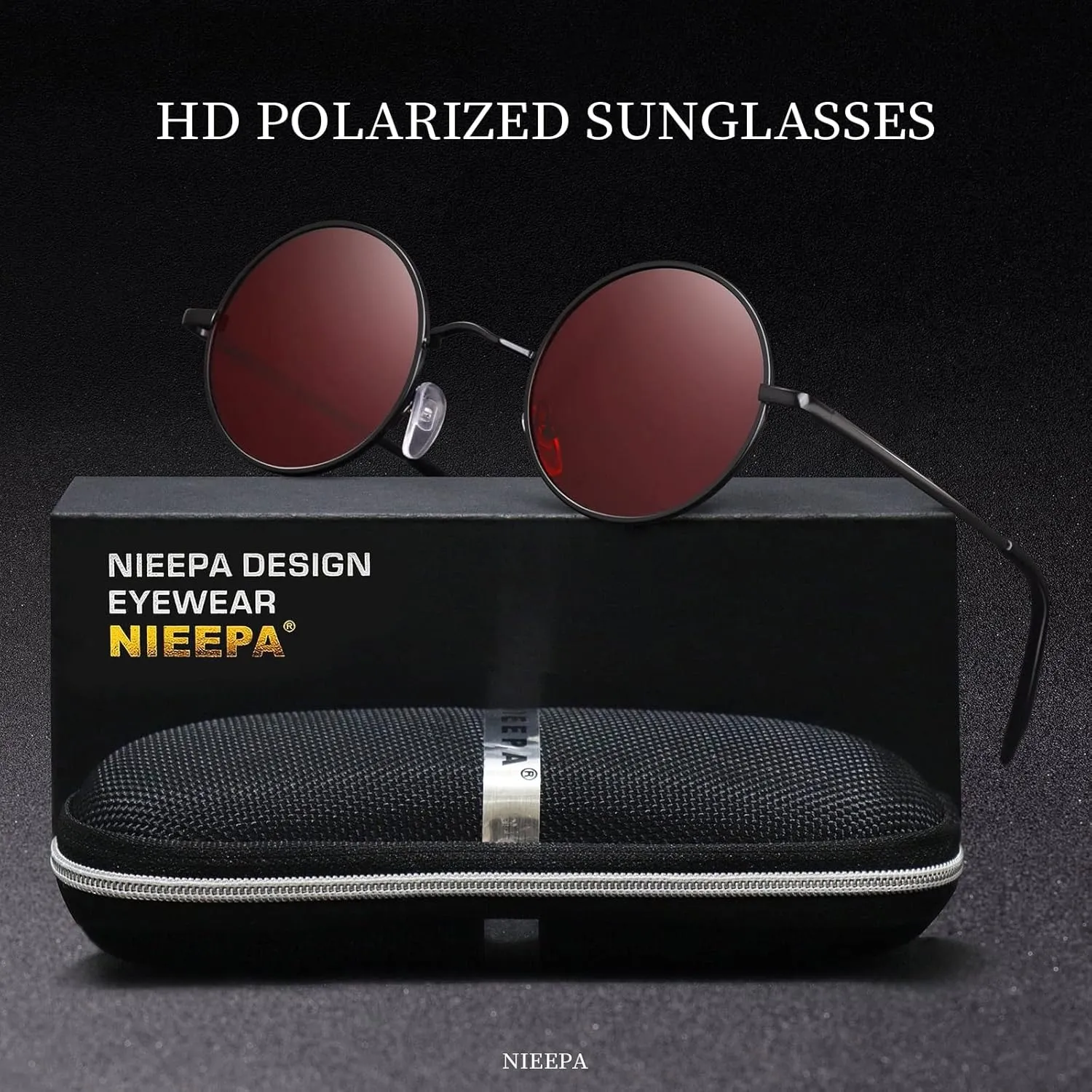 NIEEPA Vintage Small Round Polarized Hippie Sunglasses for Men Women Circle Sun Glasses NP1002