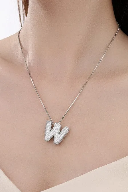 Personalized Bubble Necklace D Silver