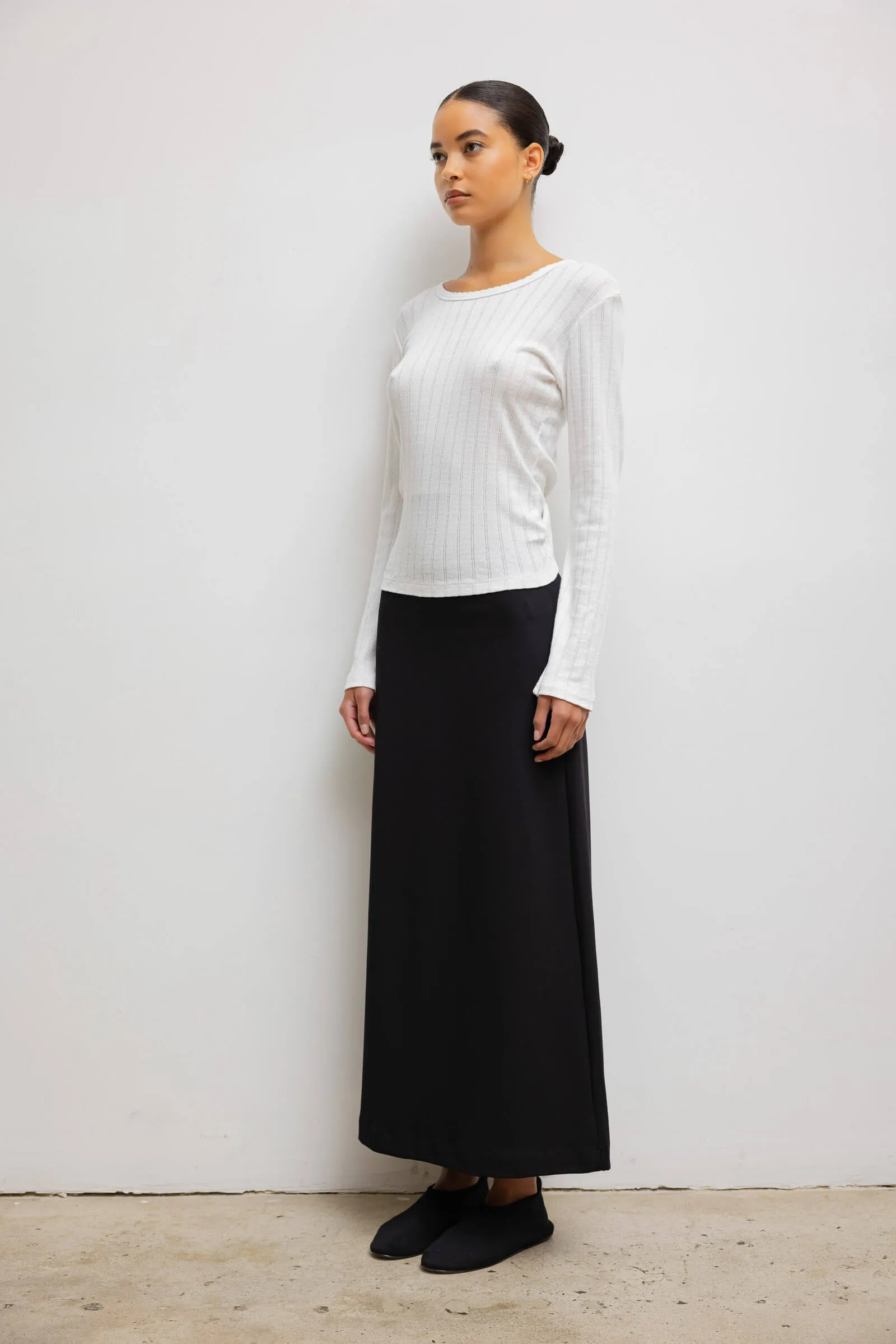 Pointelle Slim Fit Long Sleeve
