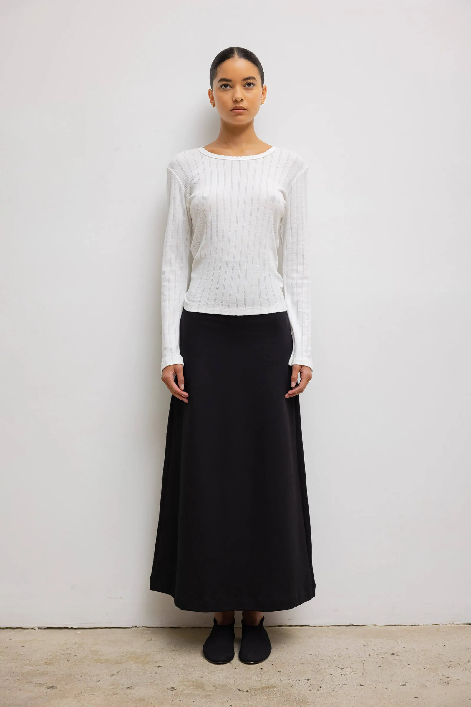 Pointelle Slim Fit Long Sleeve
