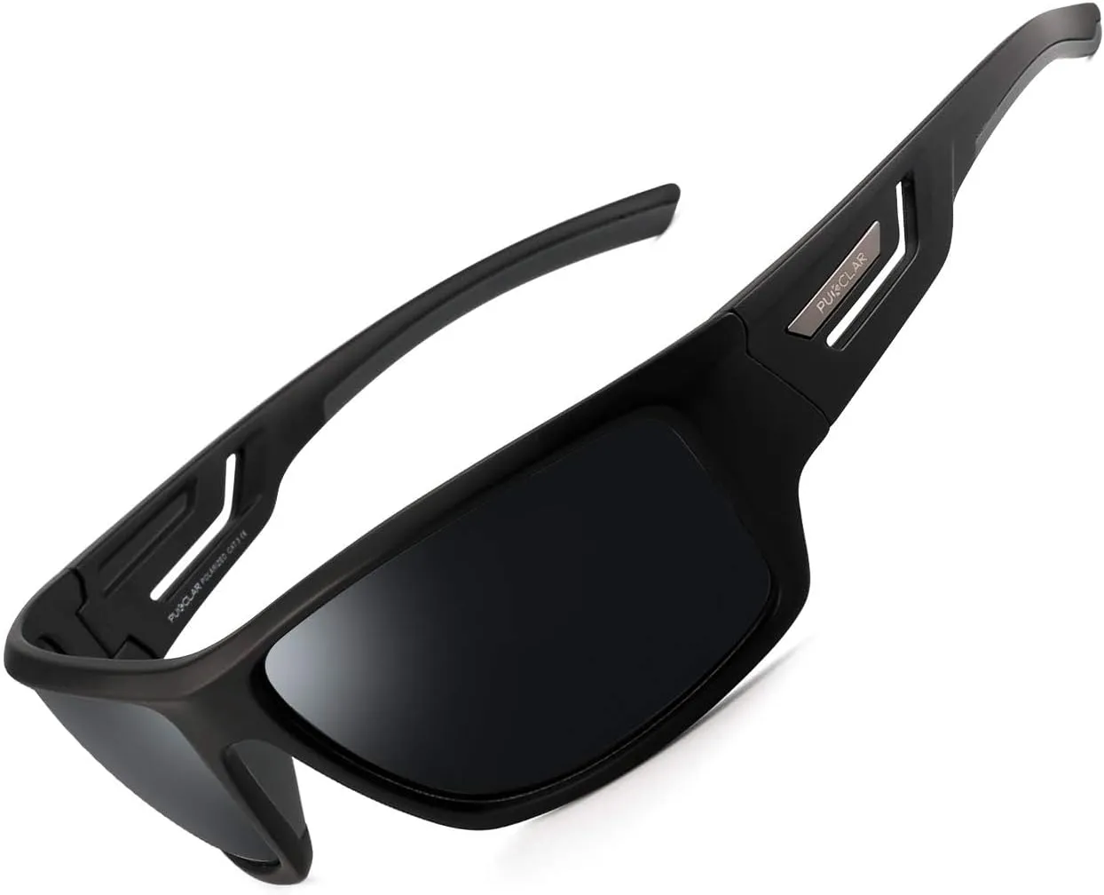 PUKCLAR Sports Polarized Sunglasses for Men Women Driving Sunglasses Cycling Running Fishing Goggles Unbreakable Frame